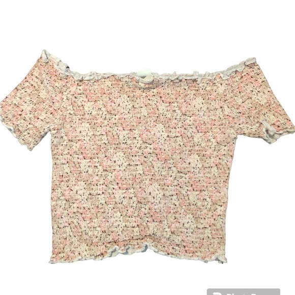 H&M Floral  XL Cold Shoulder Tube Top - Picture 1 of 6